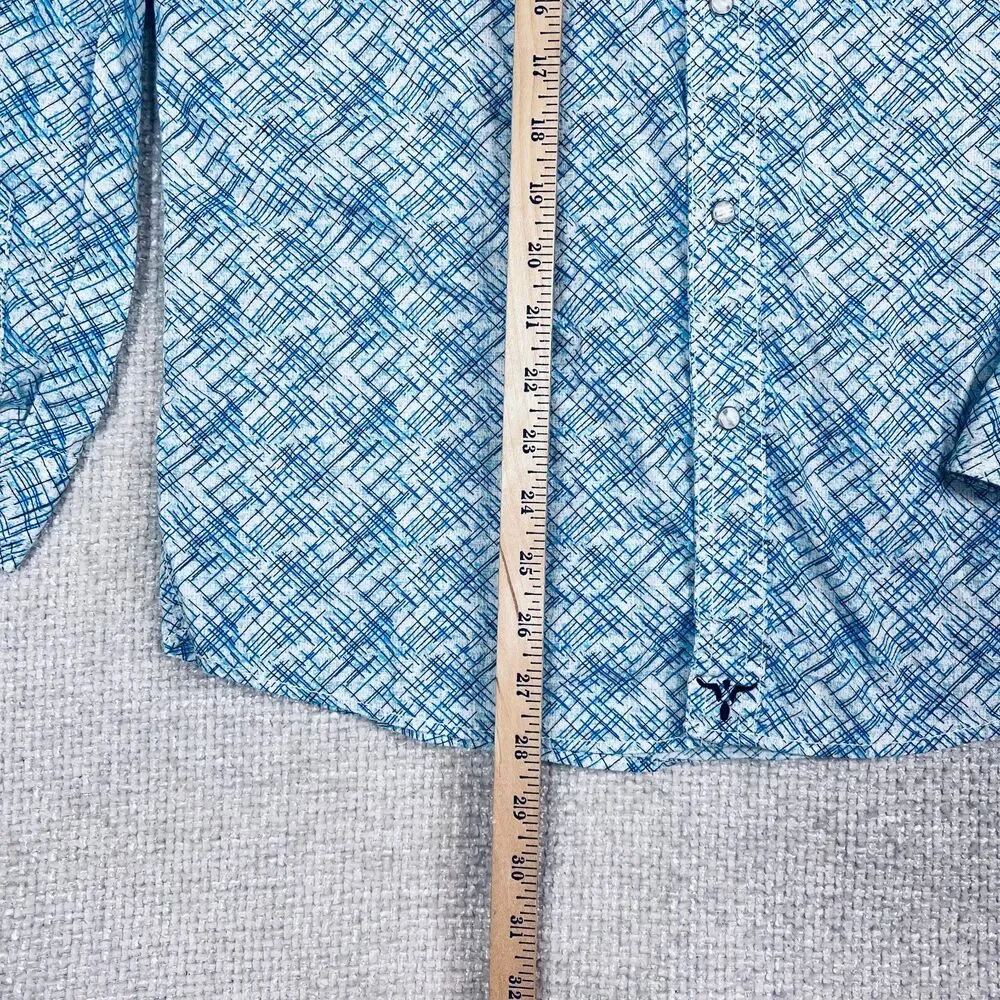 Wrangler 20X Competition Shirt Boys Youth XXL Pearl Snap Advanced Comfort Blue